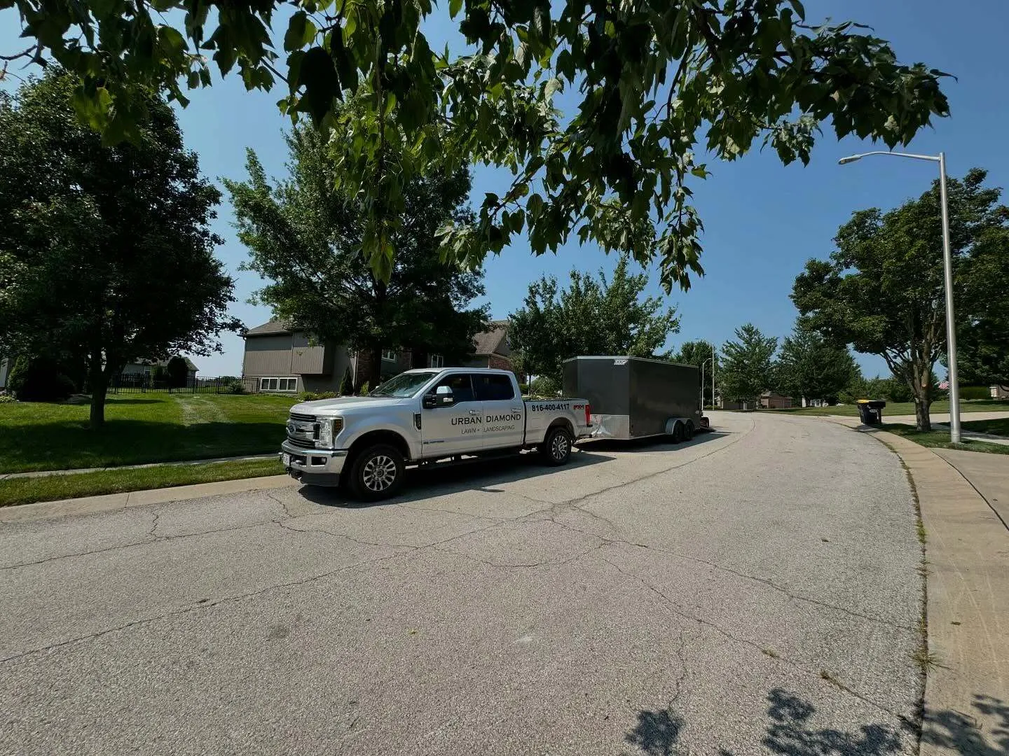 Urban Diamond landscaping service truck in Kansas City